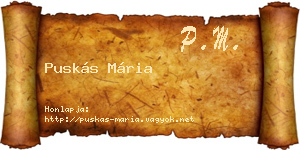 Puskás Mária névjegykártya