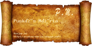 Puskás Mária névjegykártya