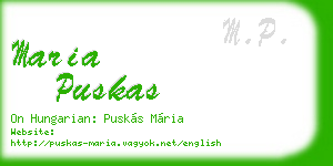 maria puskas business card