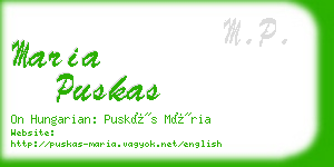 maria puskas business card